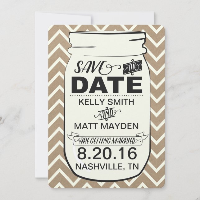 Mason Jar Save the Date (Vorderseite)