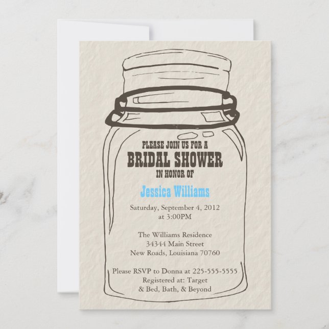 Mason Jar Save the Date (Vorderseite)