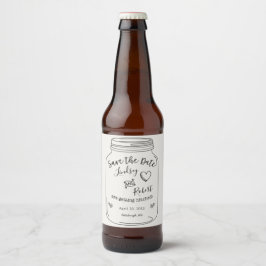 Mason Jar Save the Date Bierflaschenetikett