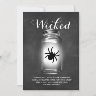 Mason Jar Spider Halloween Einladung