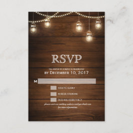 Mason Jar Streichholz Hochzeit RSVP Karte