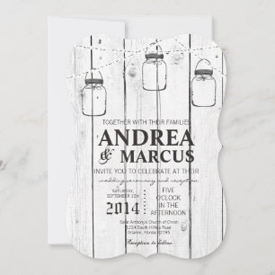 Mason Jar String Lights 12x18 Hochzeit Einladung