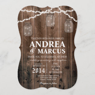 Mason Jar String Lights 12x18 Hochzeit Einladung