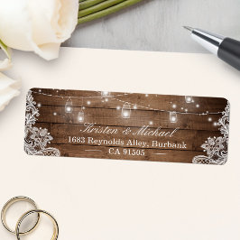 Mason Jar String Lights Rustic Country Wood Lace