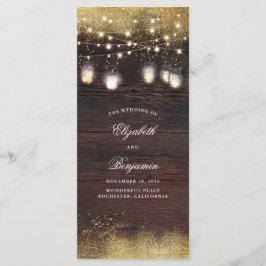 Mason Jar String Lights Rustische Hochzeitsprogram Programm