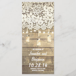 Mason Jar String Lights Rustische Hochzeitsprogram Programm