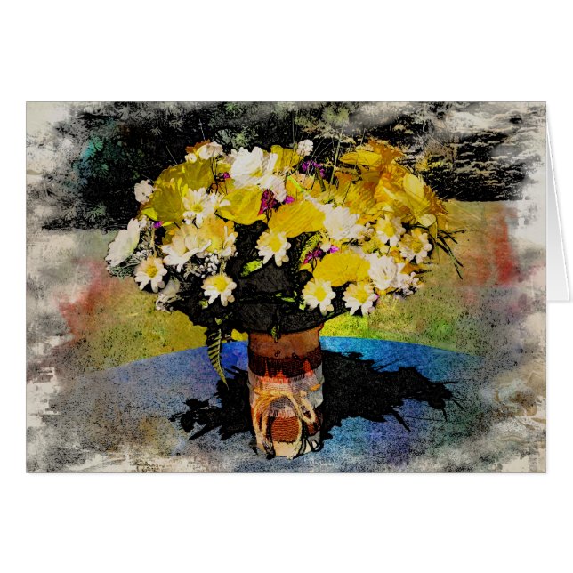 Mason Jar Summer Floral Bouquet Jeden Anlaß (Vorderseite (Horizontal))