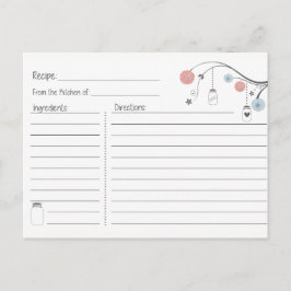 Mason Jar Tree Reecipe Card Einladungspostkarte