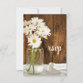 Mason Jar und Daisies Country Wedding RSVP Card