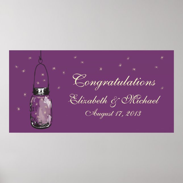 Mason Jar und Fireflies Banner Poster (Vorne)