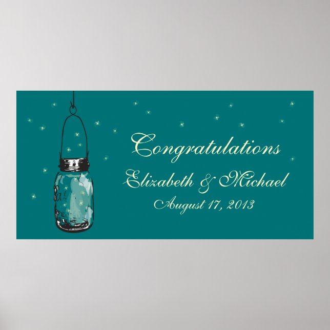 Mason Jar und Fireflies Banner Poster (Vorne)