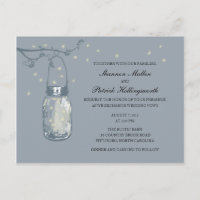 Mason Jar und Fireflies Einladungen für Hochzeiten