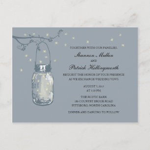 Mason Jar und Fireflies Einladungen für Hochzeiten