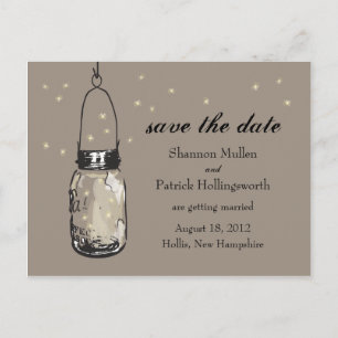 Mason Jar und Fireflies Einladungen für Hochzeiten