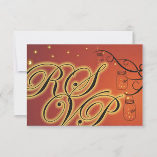 Mason Jar und Firefly doppelseitige UAWG Orange RSVP Karte