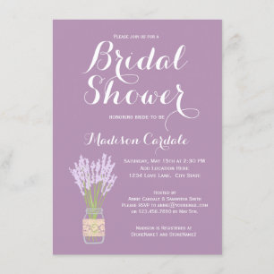 Mason Jar und Lavender Bridal Dusche Einladungen