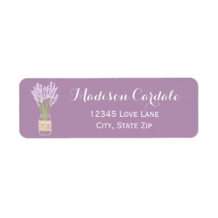 Mason Jar und Lavender Rücksendeadressen-Aufkleber