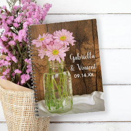 Mason Jar und Pink Daisies Barn Wedding Gästebuch Notizblock