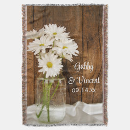 Mason Jar und White Daisies Country Barn Wedding Decke