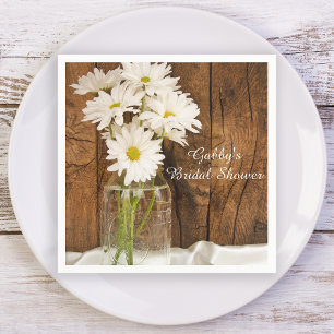 Mason Jar und White Daisies Country Brautparty Serviette