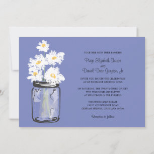 Mason Jar und White Daisies Wedding Einladung