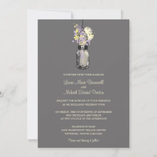 Mason Jar und Wildblumen Einladungen Hochzeiten