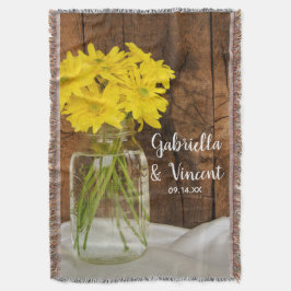 Mason Jar und Yellow Daisies Country Wedding Decke