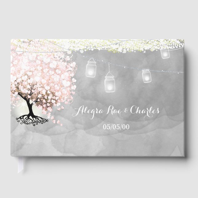 Mason Jar Under the Stars Wedding Guest Book Gästebuch (Vorderseite)