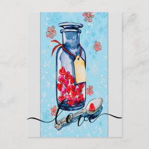 Mason Jar von der Liebe Postkarte