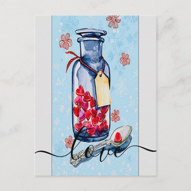 Mason Jar von der Liebe Postkarte (Vorderseite)