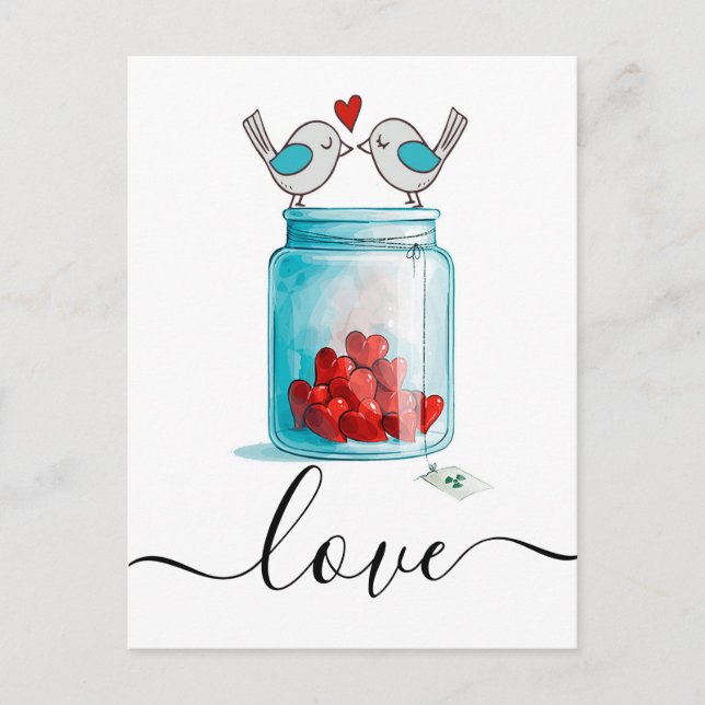 Mason Jar von der Liebe Postkarte (Vorderseite)