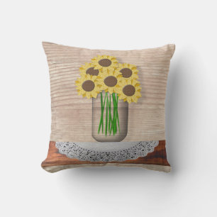 Mason Jar von Sonnenblumen Pillow Kissen