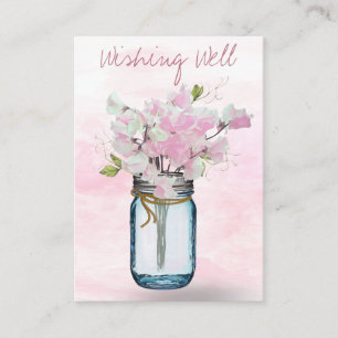 MASON JAR WATERCOLOR PINK PLATTERBSEN GUT WOLLEN BEGLEITKARTE