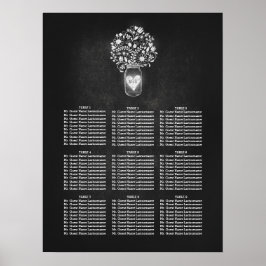 Mason Jar Wedding Chart Chalkboard Poster