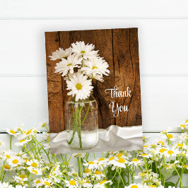 Mason Jar White Daisies Barn Wedding Vielen Dank Postkarte