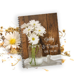 Mason Jar White Daisies Country Barn Wedding Notizblock
