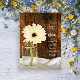 Mason Jar White Daisy Country Barn Brautparty Einladung