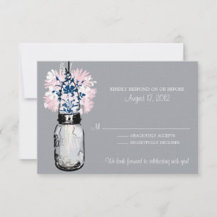 Mason Jar & Wildblumen RSVP Card