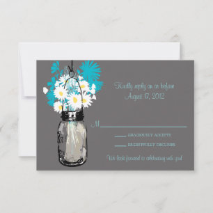 Mason Jar & Wildblumen RSVP Card