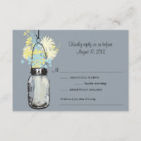 Mason Jar & Wildblumen RSVP-Karte