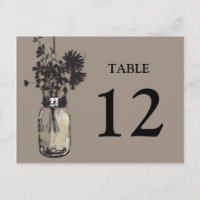 Mason Jar & Wildflower-Tischkarte