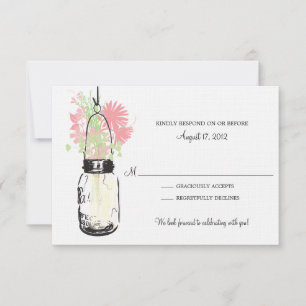 Mason Jar & Wildflowers Antwortkarte RSVP Karte