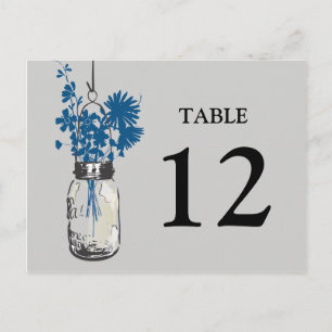 Mason Jar & Wildflowers doppelseitige Tischkarte Postkarte