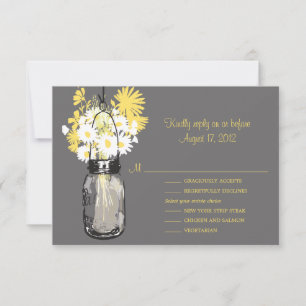 Mason Jar & Wildflowers RSVP & Menükarte