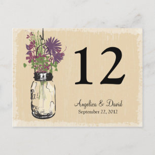Mason Jar & Wildflowers Table Card Postkarte