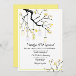 Mason Jar zur Einladung von Bäumen Hochzeiten