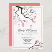 Mason Jar zur Einladung von Bäumen Hochzeiten