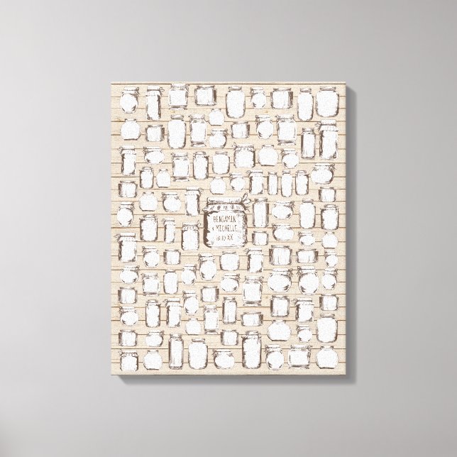 Mason Jars - 100 Signature Leinwand Gästebuch (Vorderseite)