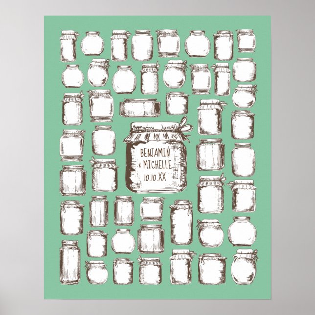 Mason Jars - 50 Signature Guest Book Alternative Poster (Vorne)