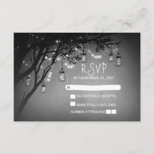 Mason Jars Baum Land rustikale Hochzeit RSVP Karte